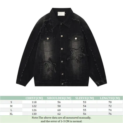 Trendy Brand Men's Denim Jacket - American Star Patch Oversize Vintage Unisex Jean Style Jacket