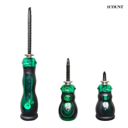 Green and black retractable screwdriver
