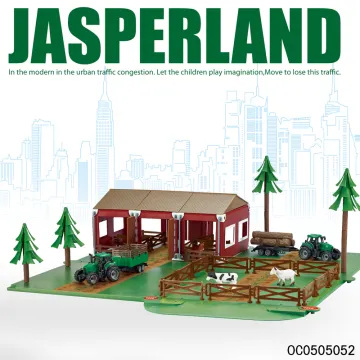 Montessori Farm House Toys with Plastic Tractor and Truck for Kids