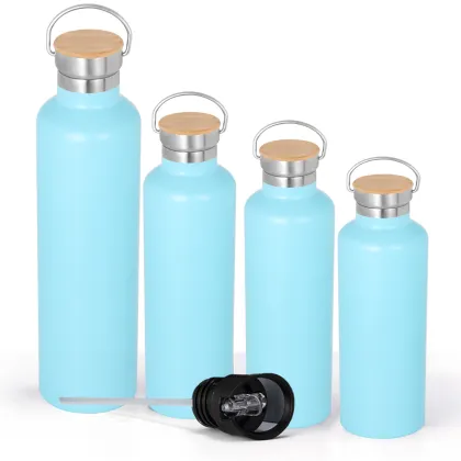 Double Wall Vacuum Insulated Stainless Steel Water Bottle & Sports Flask