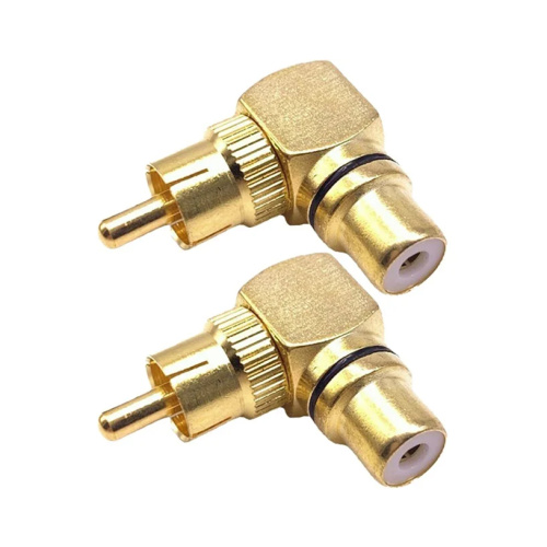 RCA Right Angle Adapter Gold-Plated Male Female Connector