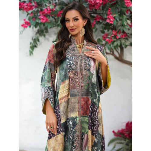 لباس ماکسی ساده Bohemian Patchwork برای زنان کافتان