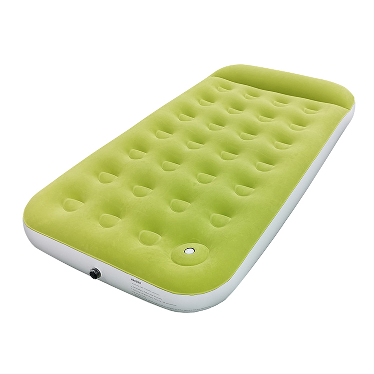 Portable Green Blow Up Mattress Foldable Air Mattress