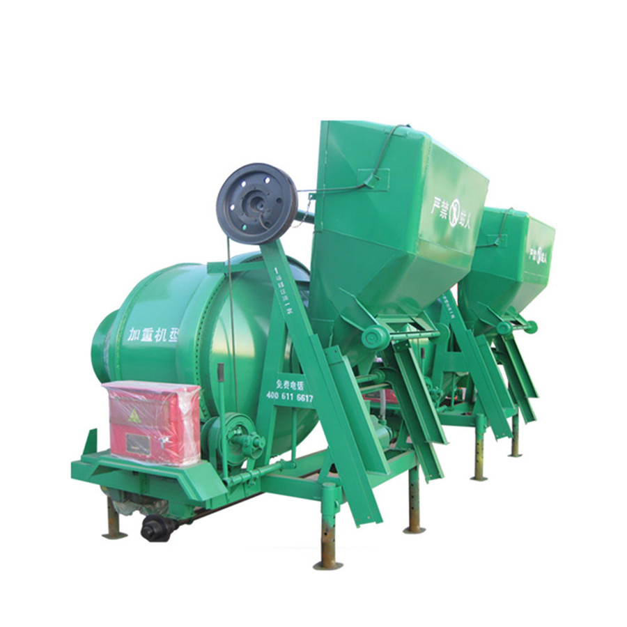 Electric rotating drum mixer JZC350 with lifting hopper