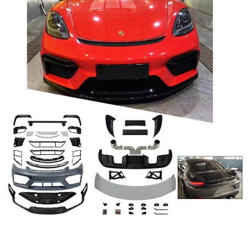 GT4 Style Front Bumper &amp; Body Kit Spoiler Grille Upgrade Untuk Porsche 718 Cayman/Boxster