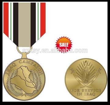 Custom metal military medal with ribbon
