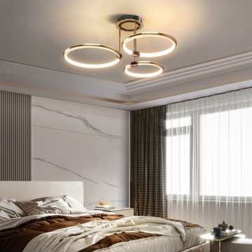 Lampe à plafond LED moderne minimaliste en or minimaliste