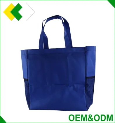 Wholesale mesh cloth stitching non-woven bags with little pocket
