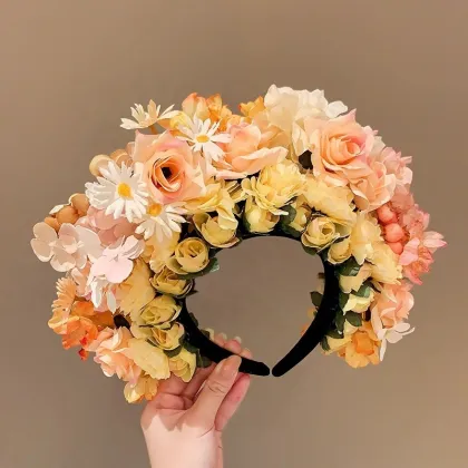 National Style Hairpin Flowers: Elegant Crown and Hoop Accessories for Women
