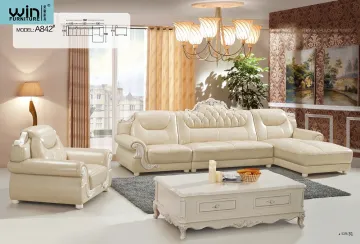 Luxury European Style Leather Living Room Sofa