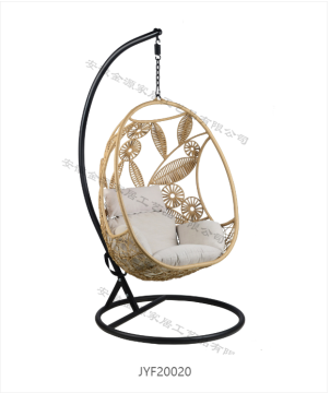 Plant leaf striped semi wrapped bamboo hanging chair