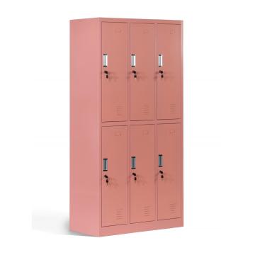 2 Tier Standard Metal Lockers 6 Door