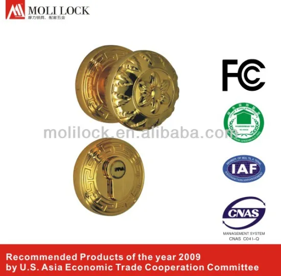 gold round knob door lock with price