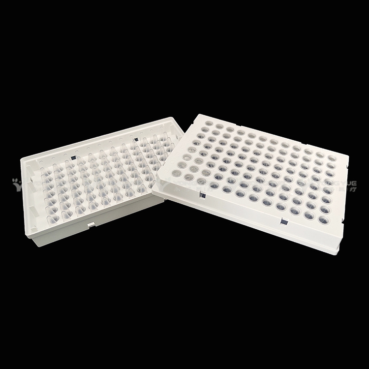 0 1ml 96 Well Pcr Plate Full Skirt White Frame Clear Tube