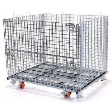 Opvouwbare draadcontainer opslag kooi mesh box pallet