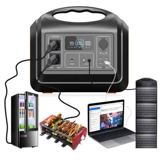 1200W Backup Emergency LiFePO4 Battery Bank Solar Generator with 1000W Portable Power Station and Solar Panels