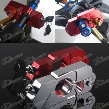 CNC Motorcycle ATV Quad Dirt Pit Bike Scooter Hand Grip Locks Brake Lever Throttle Grip Lock