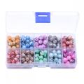 180pcs 8mm glass beads 10 colors mixed