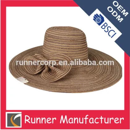 Women raffia color promotional straw hat