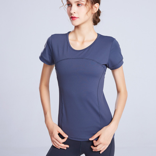 tops de yoga de manga corta para mujeres