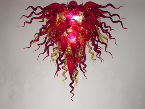 Red Romatic Crystal Pendant Lamp Iron Chandelier