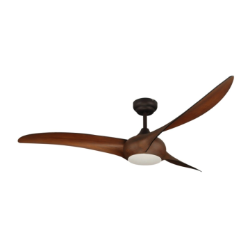 Three blades ceiling fan in natural wood color