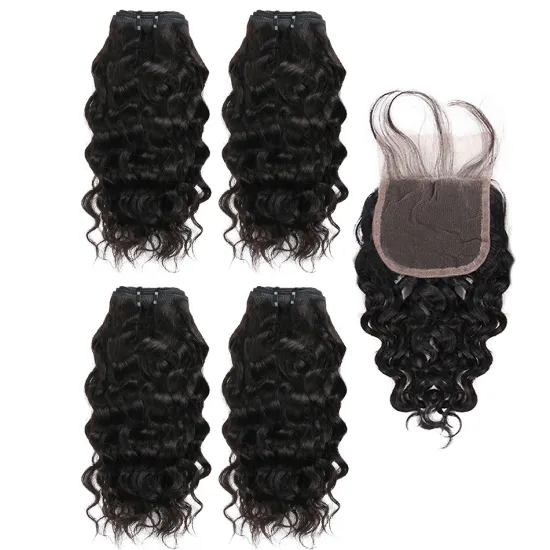 High Quality Double Dawn 10A Grade Peruvian Hair Bundles With Lace Closure Frontal, Virgin Remy Peruvian Human Hair Weave Bundle