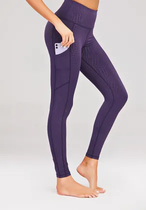 Purple crocodile pattern yoga pants fitness clothing yoga leggings wholesale