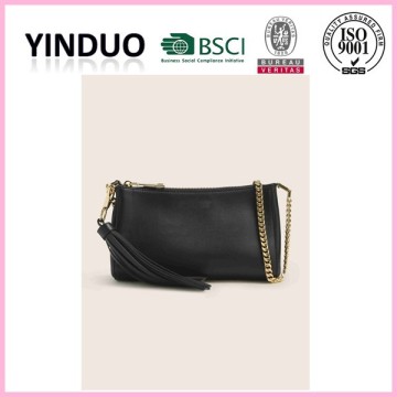 Fashion latest college student two sided black chain bags professional women spain long strip genuine leather small shoulder bag