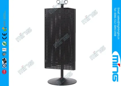 Heavy Duty Spinning Display Stand For Retail Stores , Black Pegboard Display