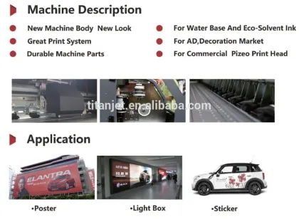 Titanjet 1604R cheap gongzheng solvent printer especially for adhesive vinyl materials printing