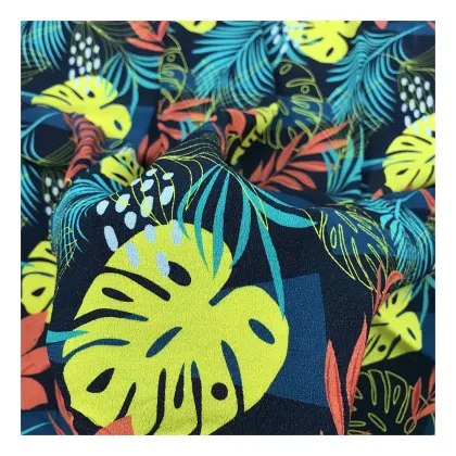 Factory Outlet Tropical Pattern Digital Printed Fuli Crepe Rayon Fabric for Clothes