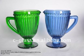 hand pressed colored drinkware glass jug,glass pitcher