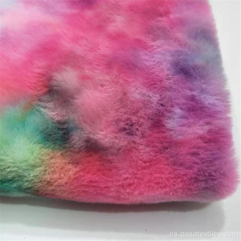 Ropa de lana de conejo colorida de franela teñida en caliente