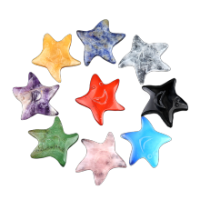 Gemstone 30mm Smiling Starfish Pendant & Ornament for Home Decoration Handmade Craved Stone Solar