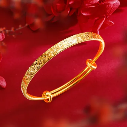 Net Red Gold Sargent Ice Grain Push and Pull Trendy Gold Plated Bracelet: A Little Red Book Exclusive