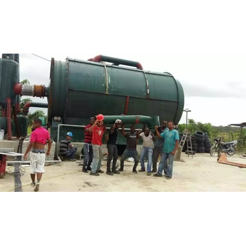 gas/oil heating system waste plastic pyrolysis machine