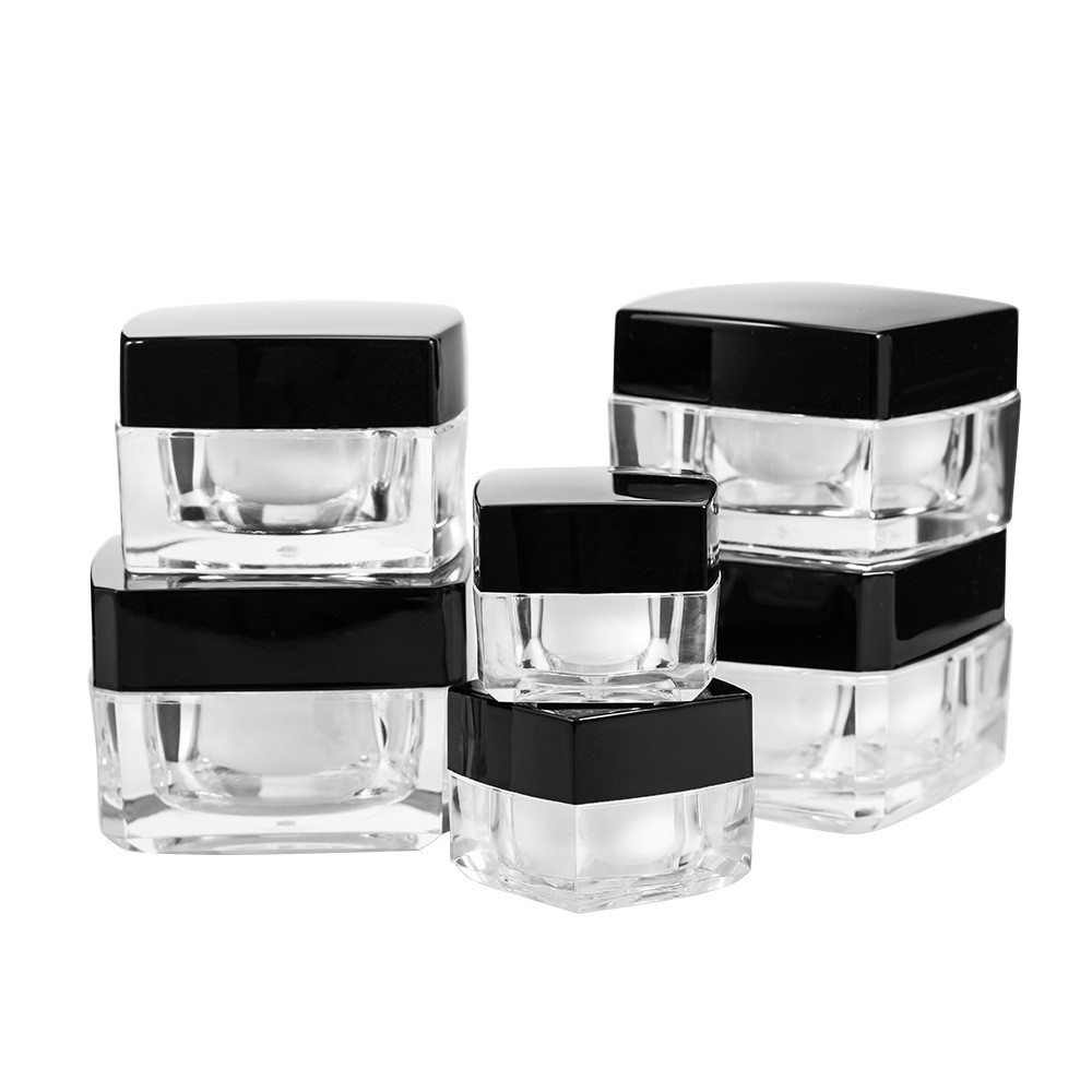 Conteneurs de crème pour visage blanc de luxe Jar en acrylique cosmétique