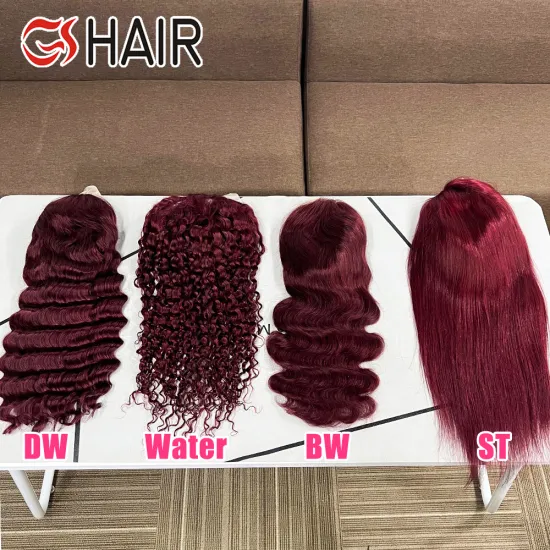 GS Cheap 99J Colored Human Hair Wigs for Black Women - Brazilian Burgundy Red Lace Front Wig Vendor