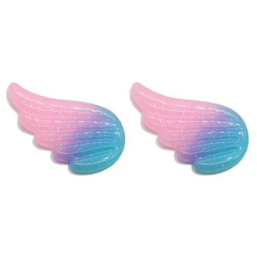 Cute Gradient Glitter Angel Wings Kawaii Flatback Resin Cabochon For Diy Phone Decor Scrapbook Embellishment