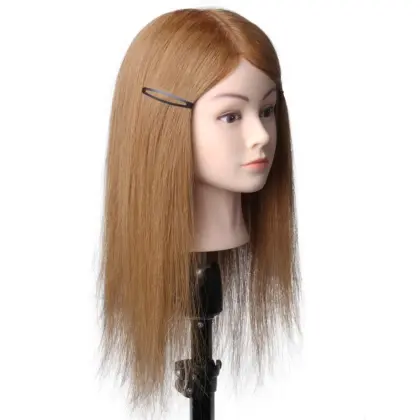 100% human hair training head mannequin head real hair