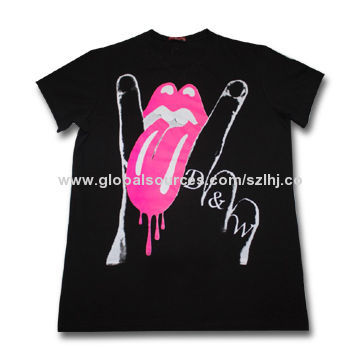 T-shirt, Made of 100% Cotton, TC, CVC and TR, with 11 to 250gsm Fabric Weight