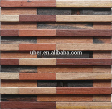 Interior decoration 3d Industrial reclaimed wood furniture Fashionable and Luxury Old Boat Wood Mosaic Tile