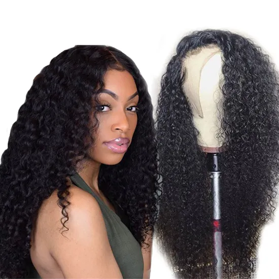 Curly lace front wig Natural color Brazilian Cuticle Aligned Indian hair wigs Unprocessed Virgin Human hair wigs for black women