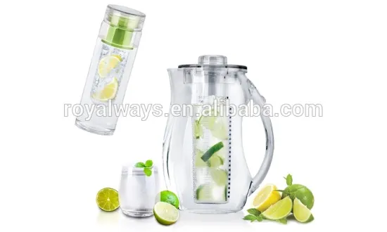 93OZ Acrylic Fruit Infusion Pitcher with Ice Core Rod