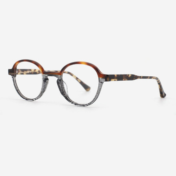 Fahsion Round Laminated Acetate Unisex Optical Frames 23A3049