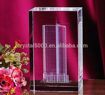 3D laser engraving Crystal Building model