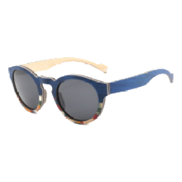 Blue Parquet Wooden Sunglasses