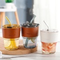 Vertical bamboo cup with lid