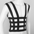 Men Fashion Lingerie Nylon Hollow Out Double Shoulder Elastic Body Chest Harness Costume Belt Sexy Mens Wetlook Bondage Clothing